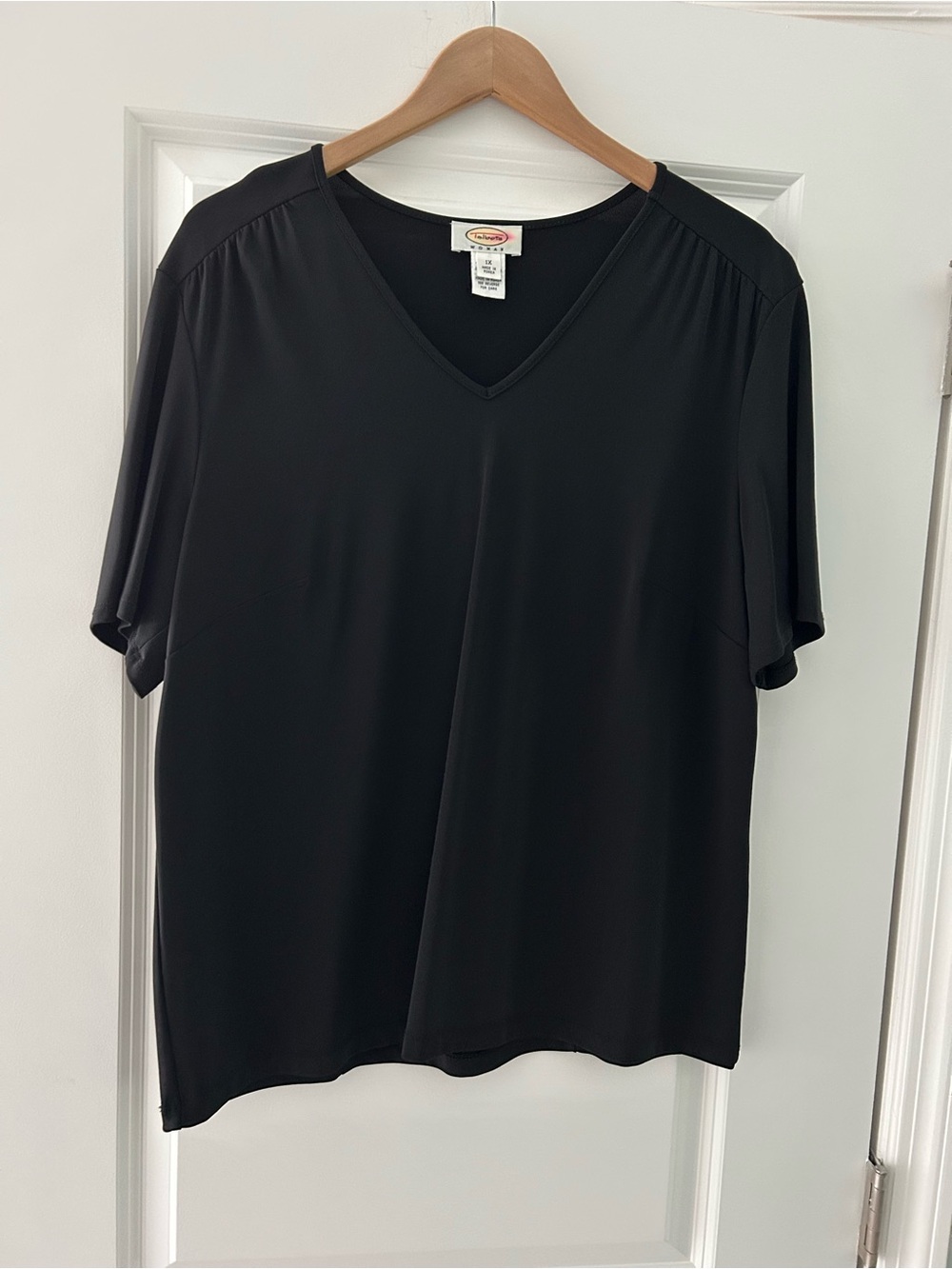 Talbots Black V-Neck Short Sleeve Top